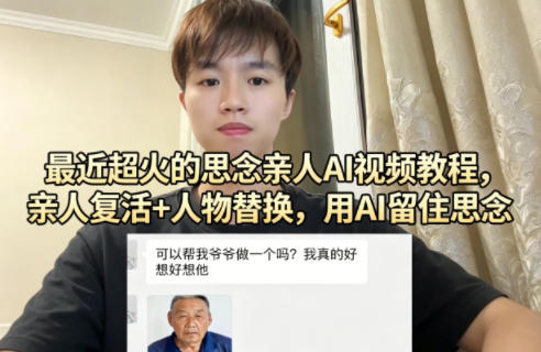 最近超火的思念亲人AI视频教程，亲人复活+人物替换，用AI留住思念-得宝资源站