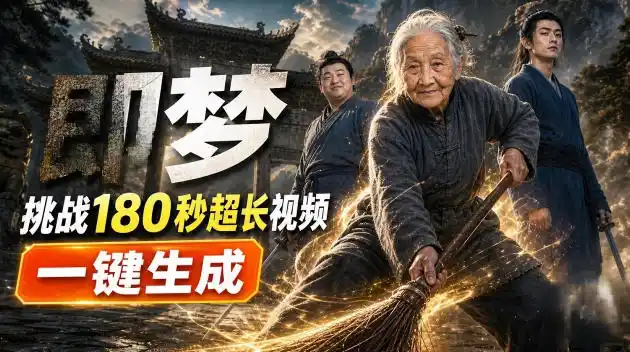 即梦挑战180秒超长视频！一键生成3分钟电影？完整制作流程详细分享！-得宝资源站