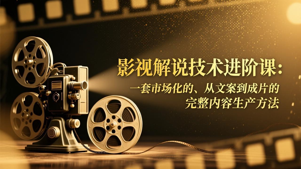 影视解说技术进阶课：一套市场化的、从文案到成片的完整内容生产方法-得宝资源站