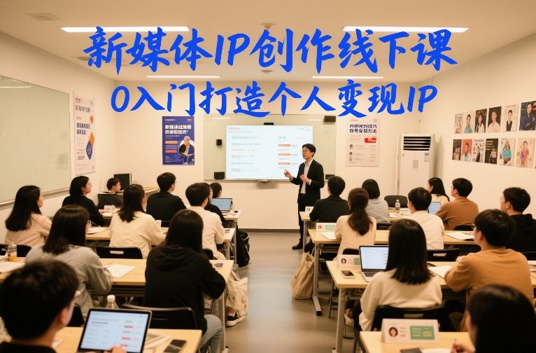 新媒体IP创作线下课，0入门打造个人变现IP-得宝资源站