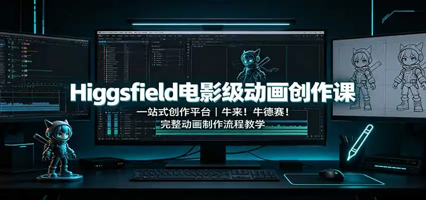 Higgsfield电影级动画创作课：一站式创作平台，牛来！牛德赛！完整动画制作流程教学-得宝资源站