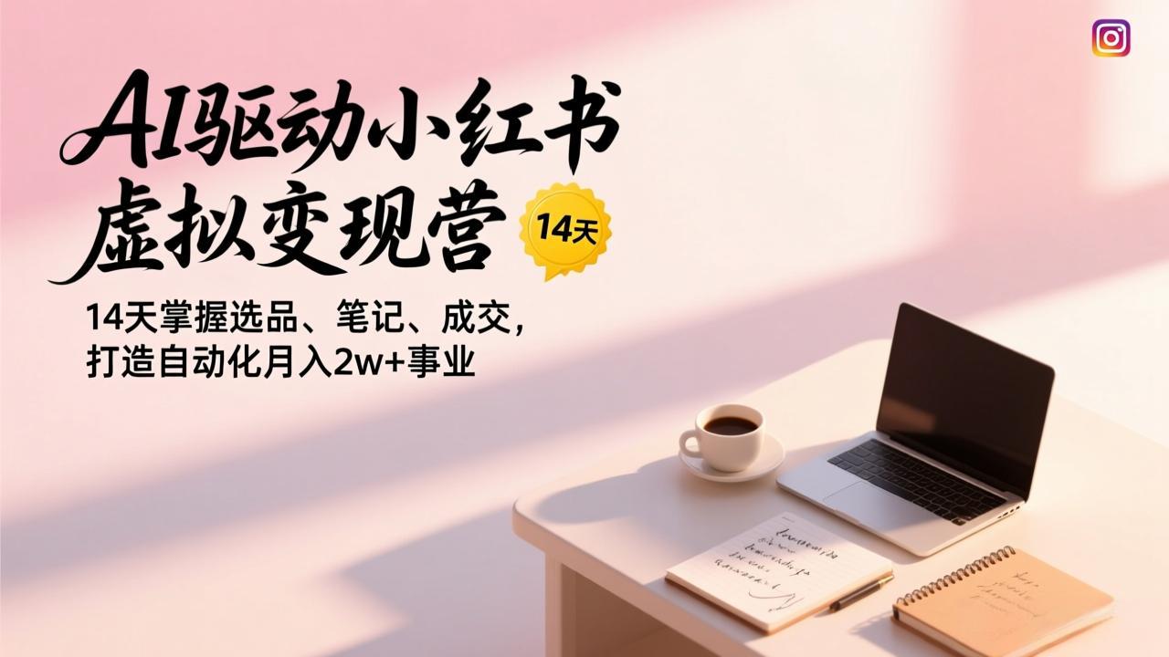 AI驱动小红书虚拟变现营，14天掌握选品、笔记、成交，打造自动化月入2w+事业-得宝资源站