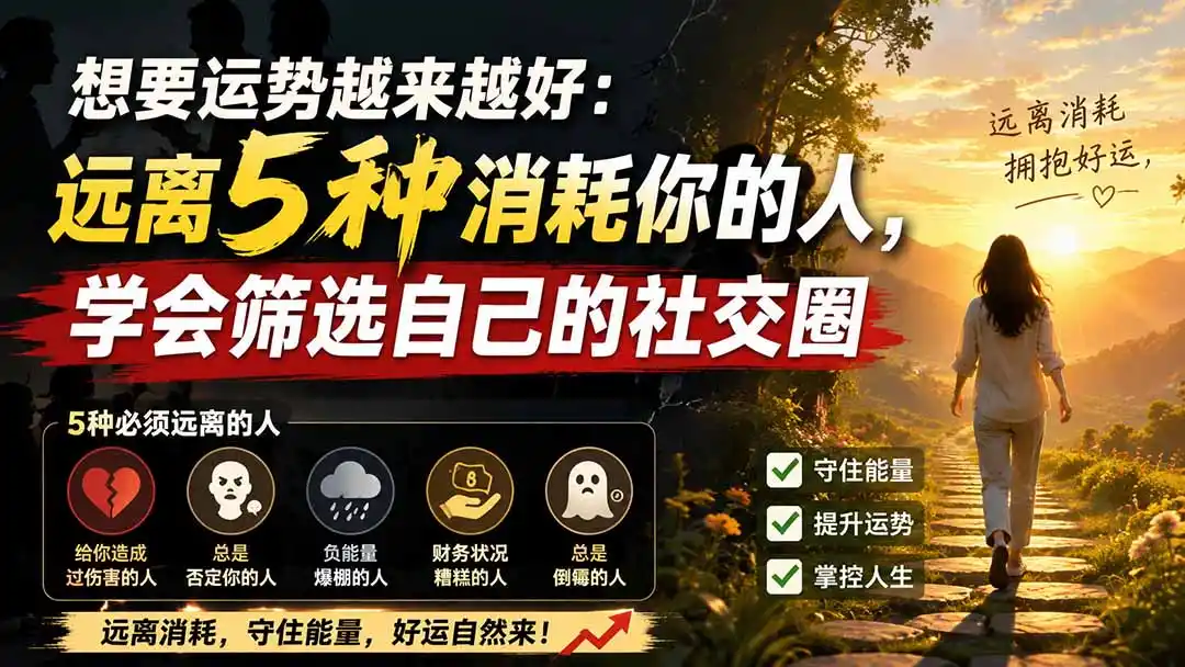 付费文章：想要运势越来越好：远离5种消耗你的人，学会筛选自己的社交圈-得宝资源站