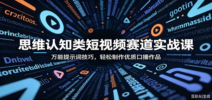 思维认知类短视频赛道实战课：万能提示词技巧，轻松制作优质口播作品-得宝资源站