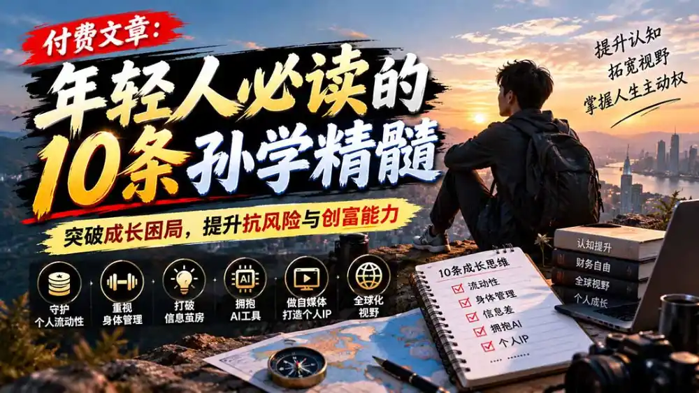 付费文章：年轻人必读的10条孙学精髓，突破成长困局，提升抗风险与创富能力-得宝资源站