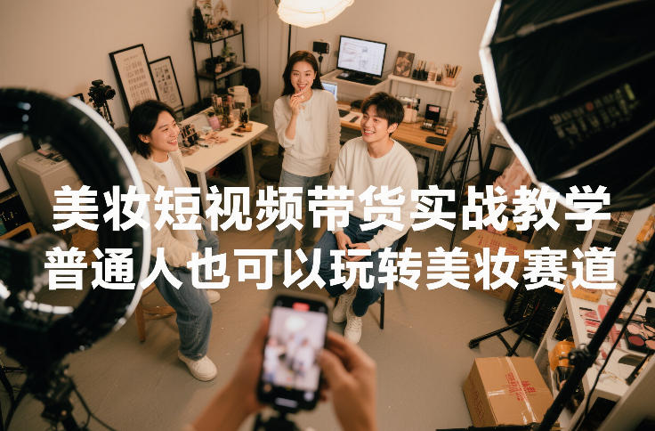 美妆短视频带货实战教学，普通人也可以玩转美妆赛道-得宝资源站