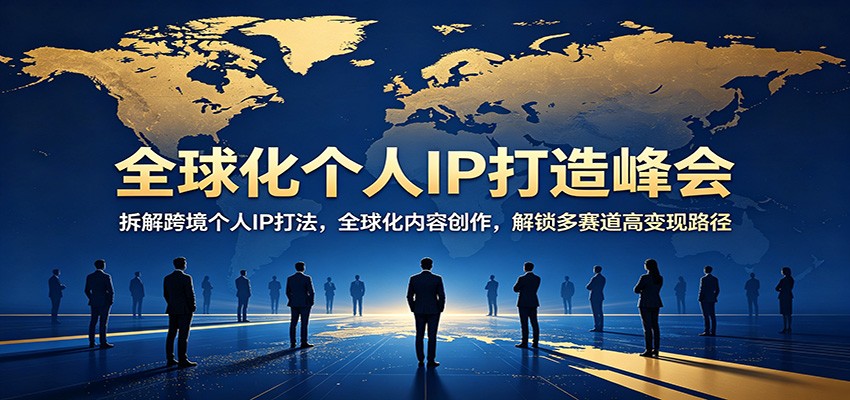 全球化个人IP打造峰会：拆解跨境个人IP打法，全球化内容创作，解锁多赛道高变现路径-得宝资源站