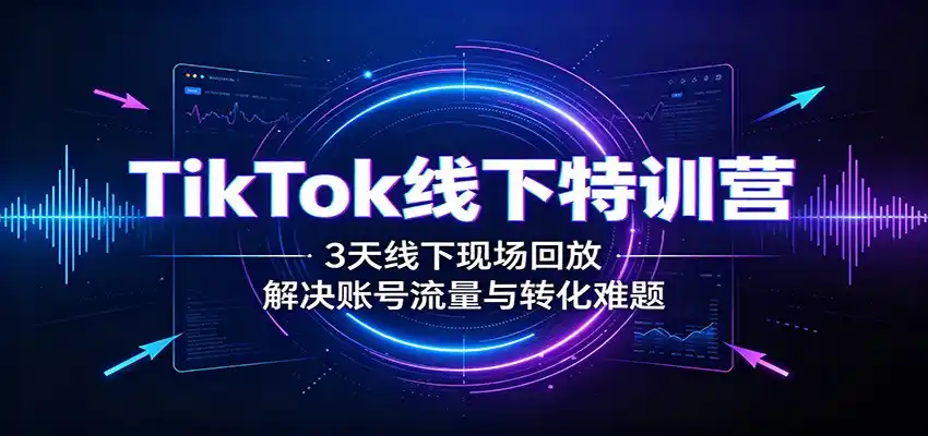 TikTok线下特训营：3天线下现场回放，解决账号流量与转化难题-得宝资源站