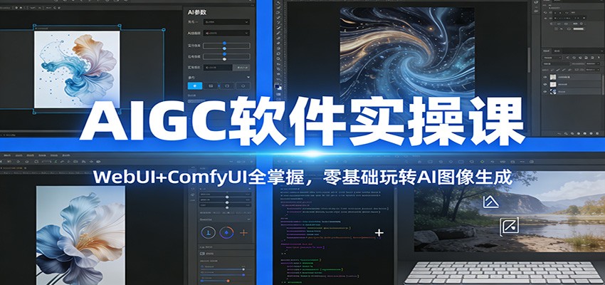 AIGC软件实操课：WebUI+ComfyUI全掌握，零基础玩转AI图像生成-得宝资源站