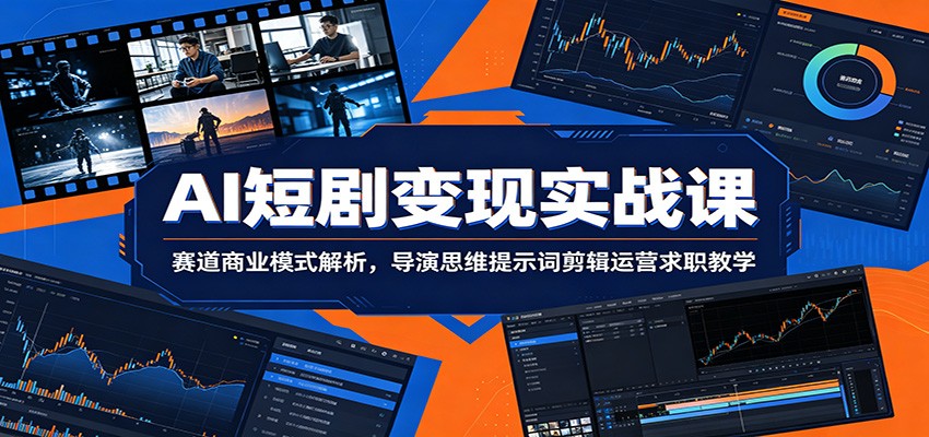 AI短剧变现实战课：赛道商业模式解析，导演思维提示词剪辑运营求职教学-得宝资源站