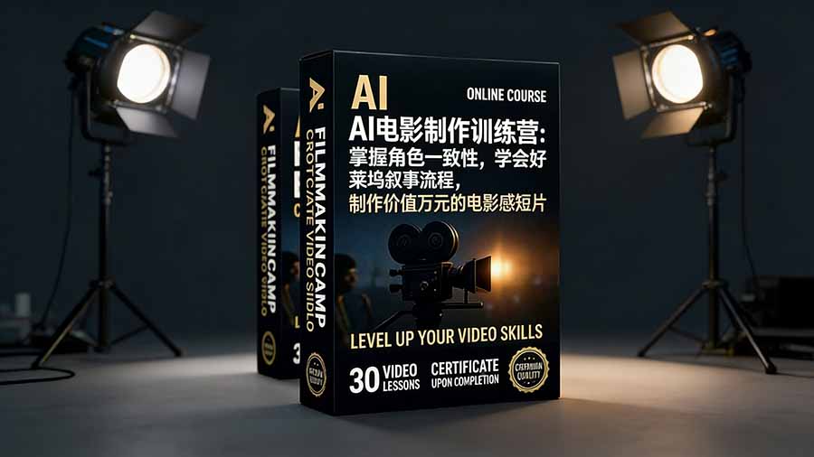 AI电影制作训练营：掌握角色一致性，学会好莱坞叙事流程，制作价值万元的电影感短片-得宝资源站