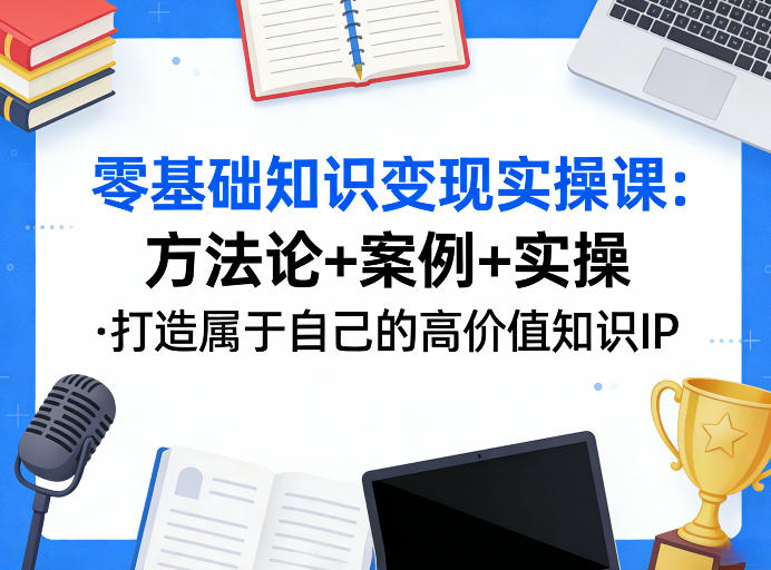 零基础知识变现实操课，方法论+案例+实操，打造属于自己的高价值知识IP-得宝资源站