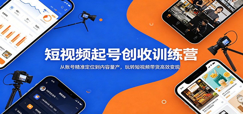 短视频起号创收训练营：从账号精准定位到内容量产，玩转短视频带货高效变现-得宝资源站