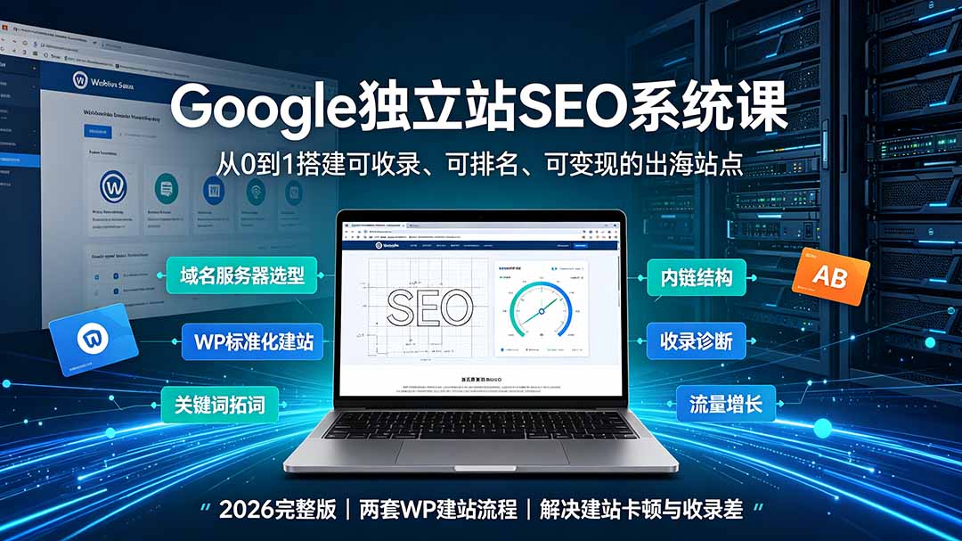 Google独立站SEO-7月系统课：出海基建×WordPress建站×AI内容生产×站内外优化×Search Console×AdSense变现-得宝资源站