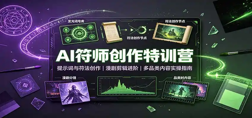 AI符师创作特训营：提示词与符法创作，漫剧剪辑进阶，多品类内容实操指南-得宝资源站