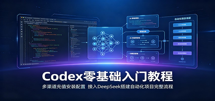 Codex零基础入门教程：多渠道充值安装配置，接入DeepSeek搭建自动化项目完整流程-得宝资源站