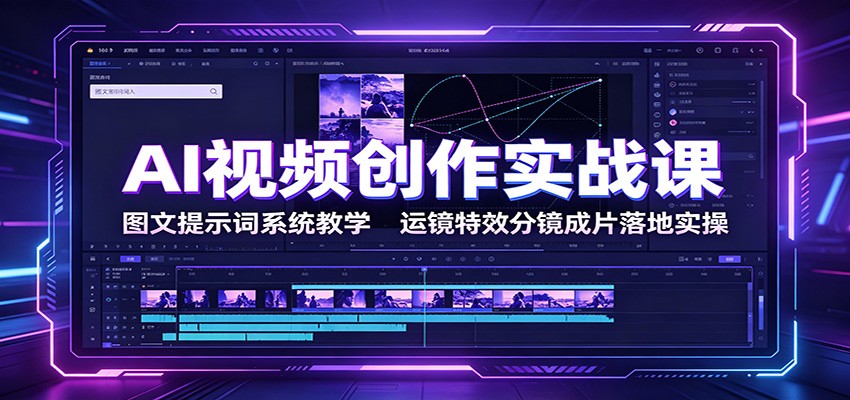 AI视频创作实战课：图文提示词系统教学，运镜特效分镜成片落地实操-得宝资源站