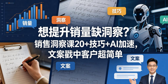 想提升销量缺洞察？销售洞察课20+技巧+AI加速，文案戳中客户超简单【原创双语字幕】-得宝资源站