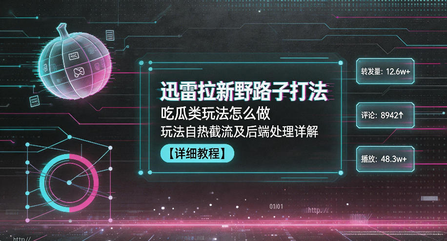 迅雷拉新野路子打法，吃瓜类玩法怎么做，玩法自热截流及后端处理详解-得宝资源站