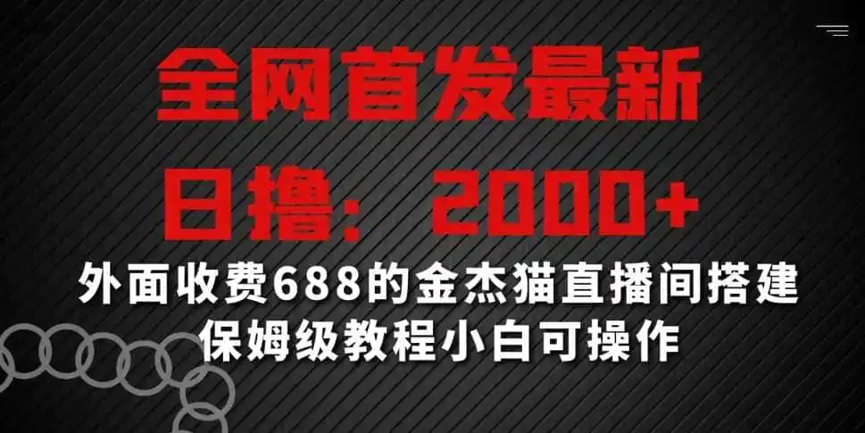 全网首发最新，日撸2000+，外面收费688的金杰猫直播间搭建，保姆级教程小白可操作【揭秘】-得宝资源站