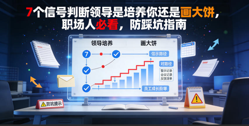 付费文章：7个信号判断领导是培养你还是画大饼，职场人必看，防踩坑指南-得宝资源站