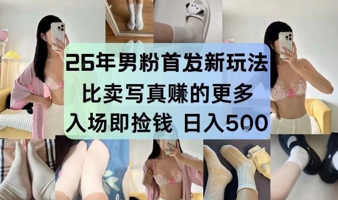 26年男粉首发最新3.0玩法，独此一家，比卖写真賺的更多，入场即捡钱，日入5张【揭秘】-得宝资源站