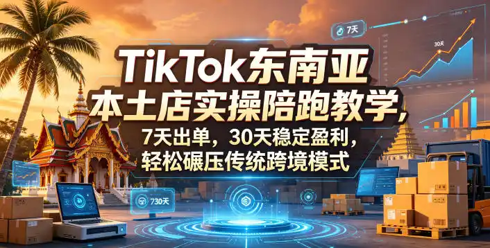 TikTok东南亚本土店实操陪跑教学，7天出单，30天稳定盈利，轻松碾压传统跨境模式(更新0819)-得宝资源站