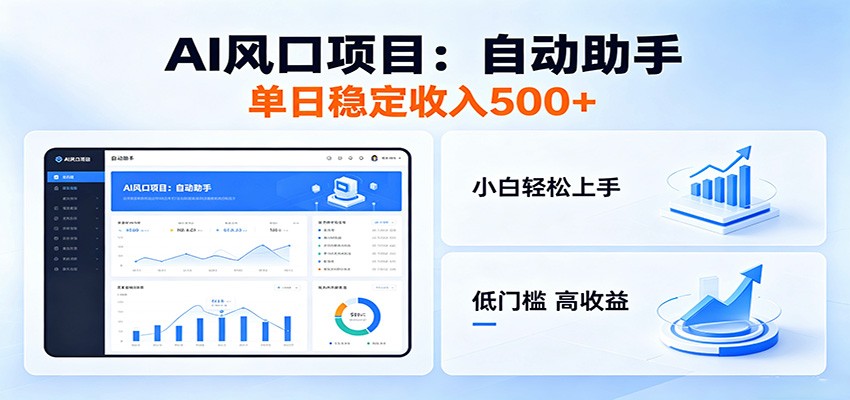 全新AI自动助手项目，低门槛入局，每日稳定收益500以上-得宝资源站