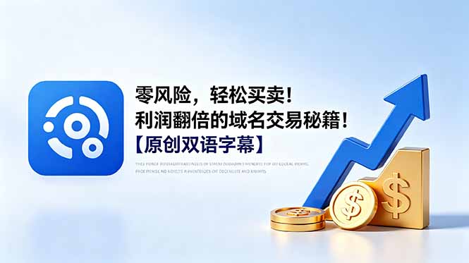 零风险，轻松买卖！利润翻倍的域名交易秘籍！【原创双语字幕】-得宝资源站