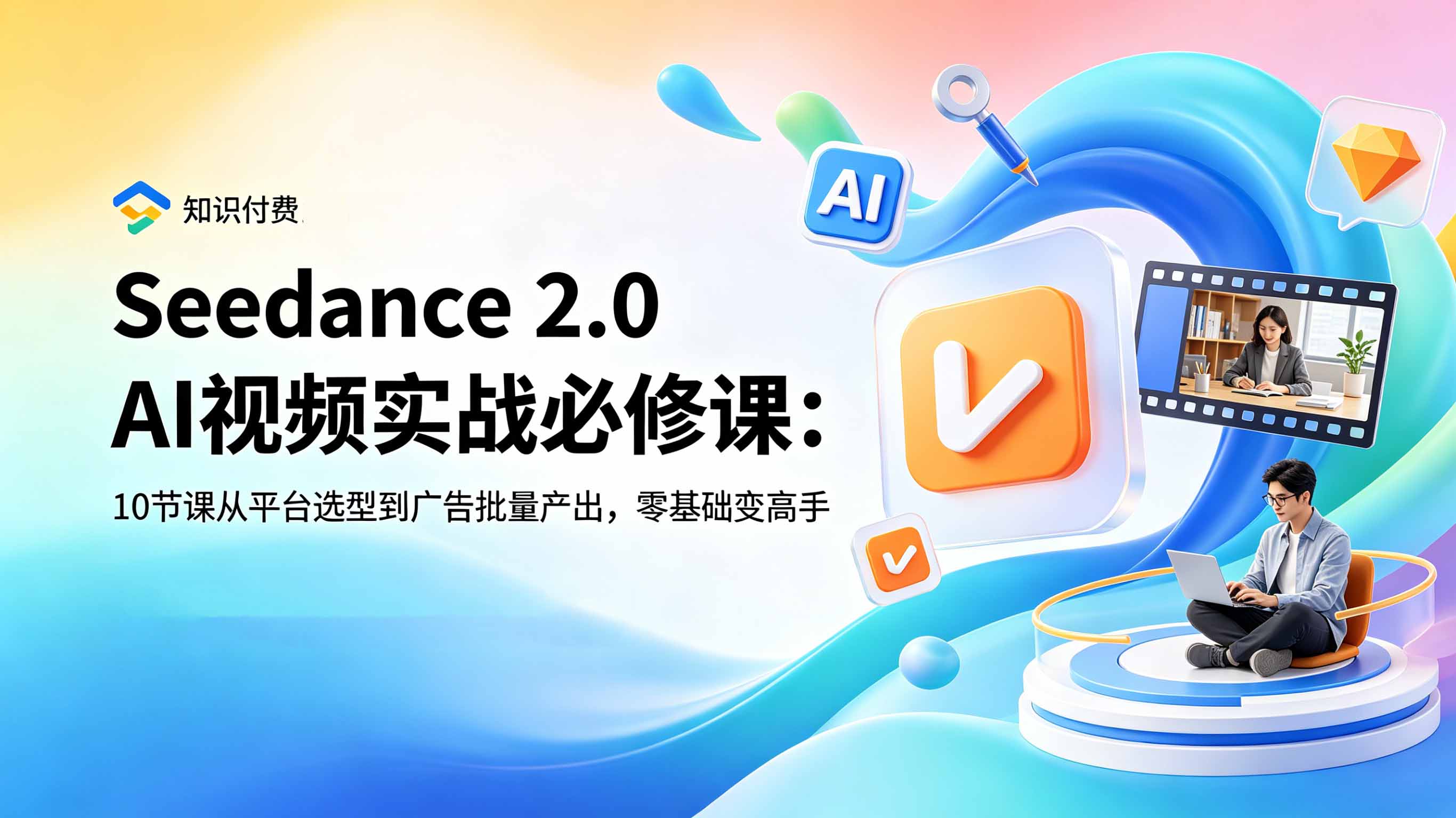 Seedance 2.0 AI视频实战必修课：10节课从平台选型到广告批量产出，零基础变高手-得宝资源站