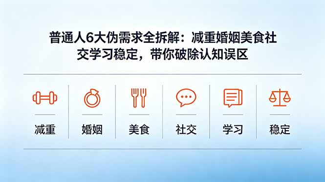 付费文章：普通人6大伪需求全拆解：减重婚姻美食社交学习稳定，带你破除认知误区-得宝资源站