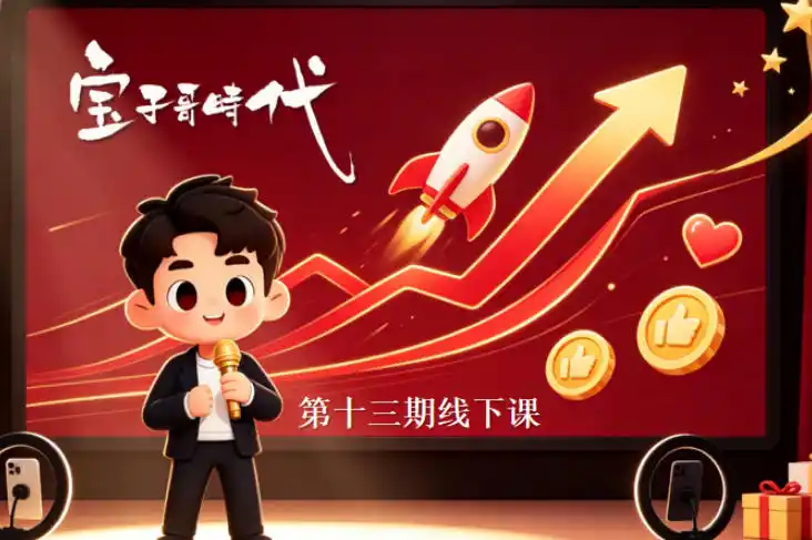 宝子哥抖音直播第13期VIP线下课9月5-6日，26年最值得看的直播课程，快速突破直播间流量瓶颈，打造高效起号闭环-得宝资源站