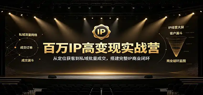 百万IP高变现实战营：从定位获客到私域批量成交，搭建完整IP商业闭环-得宝资源站