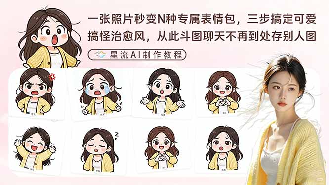 一张照片秒变N种专属表情包，三步搞定可爱搞怪治愈风，从此斗图聊天不再到处存别人图-得宝资源站