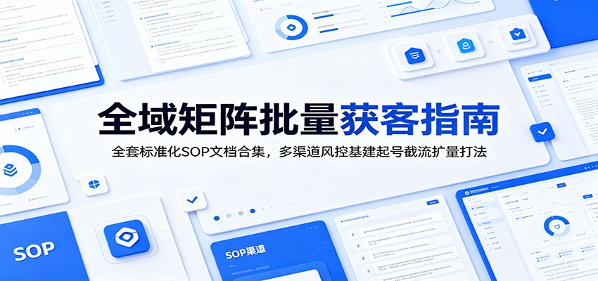 全域矩阵批量获客指南：全套标准化SOP文档合集，多渠道风控基建起号截流扩量打法-得宝资源站