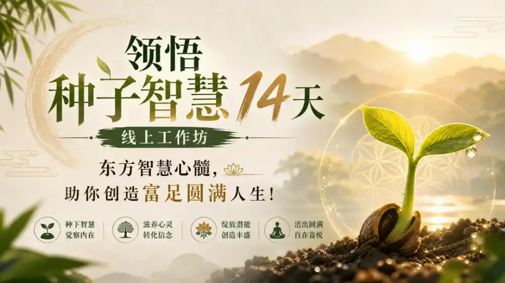鹿大米领悟种子智慧14天线上工作坊，东方智慧心髓，助你创造富足圆满人生！-得宝资源站