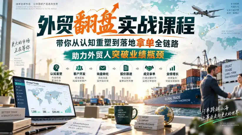 外贸翻盘实战课程，带你从认知重塑到落地拿单全链路，助力外贸人突破业绩瓶颈-得宝资源站