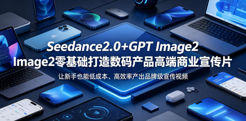 Seedance2.0+GPT Image2零基础打造数码产品高端商业宣传片，让新手也能低成本、高效率产出品牌级宣传视频-得宝资源站