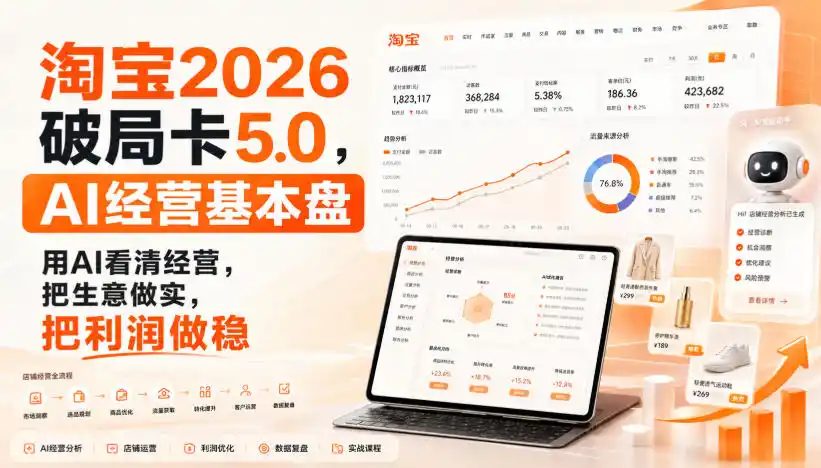 智篆商业-淘宝2026破局卡5.0，AI经营基本盘，用AI看清经营，把生意做实，把利润做稳-得宝资源站