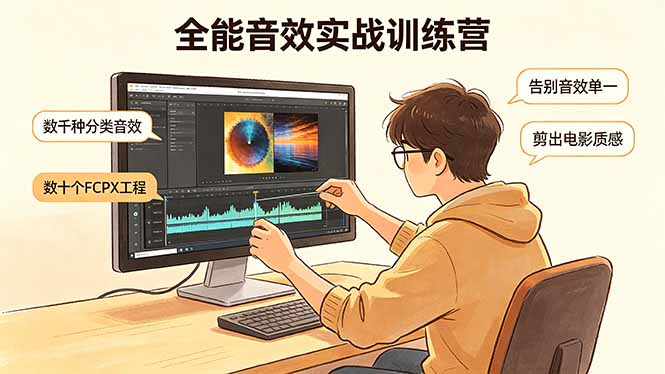 全能音效实战训练营：数千种分类音效+数十个FCPX工程，告别音效单一，剪出电影质感-得宝资源站