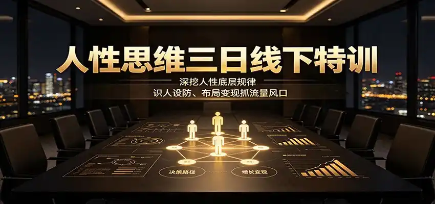 人性思维三日线下特训：深挖人性底层规律，识人设防、布局变现抓流量风口-得宝资源站