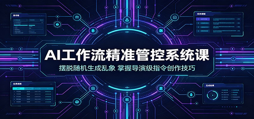AI工作流精准管控系统课：摆脱随机生成乱象，掌握导演级指令创作技巧-得宝资源站