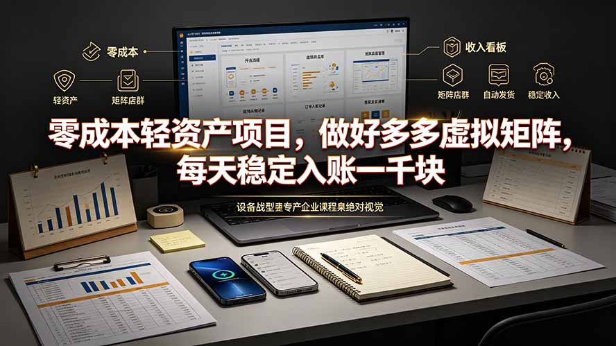 零成本轻资产项目，做好多多虚拟矩阵，每天稳定入账一千块-得宝资源站