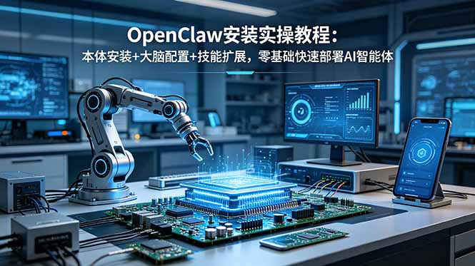 OpenClaw安装实操教程：本体安装+大脑配置+技能扩展，零基础快速部署AI智能体-得宝资源站