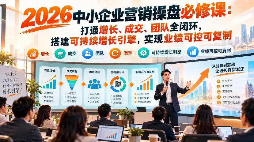 2026中小企业营销操盘必修课：打通增长、成交、团队全闭环，搭建可持续增长引擎，实现业绩可控可复制-得宝资源站