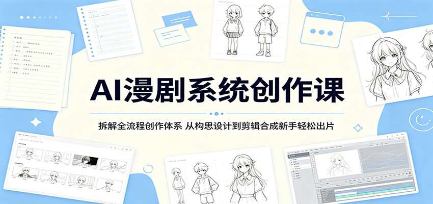 AI漫剧系统创作课：拆解全流程创作体系，从构思设计到剪辑合成新手轻松出片-得宝资源站