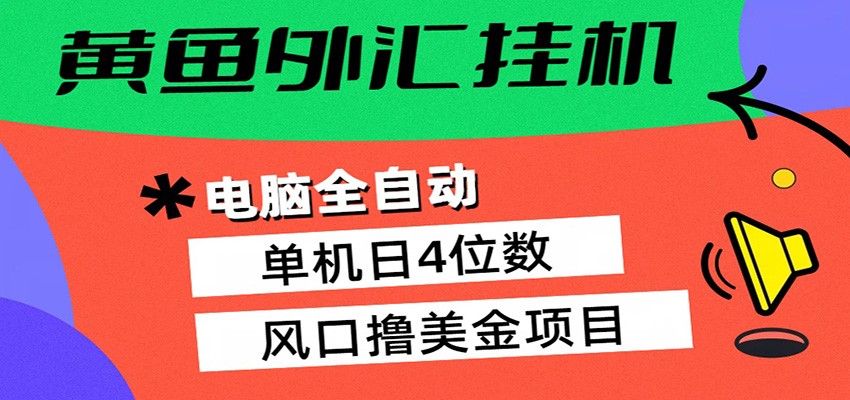 黄鱼外汇挂机：全自动赚美金、自动交易、风口项目-得宝资源站