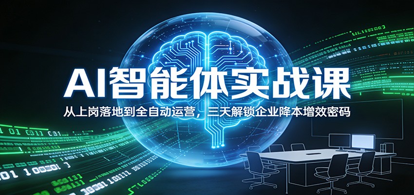 AI智能体实战课：从上岗落地到全自动运营，三天解锁企业降本增效密码-得宝资源站