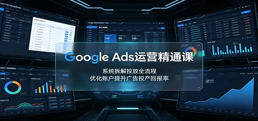 Google Ads运营精通课：系统拆解投放全流程，优化账户提升广告投产回报率-得宝资源站