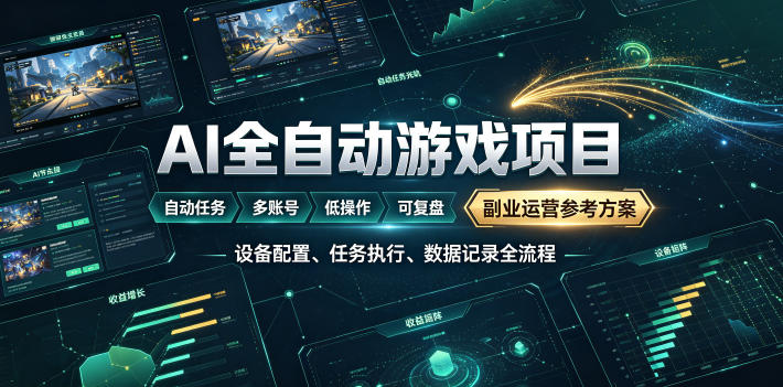 AI全自动游戏躺賺副业：日入几百，稳定运行三年的项目！【揭秘】-得宝资源站